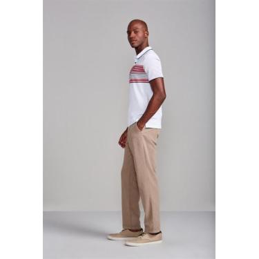 Imagem de Camisa Polo Piquet Comfort - Branco / Azul Marinho - HIGHSTIL, Branco,