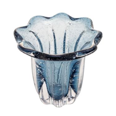 Imagem de Vaso Decorativo de Vidro Murano Italy Azul 18,5x18cm Wolff