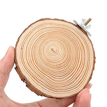 Imagem de Generic Suporte Redondo de Madeira Natural Prático para Pássaros, Posição Mordedora, para Plataforma de Gaiola para Animais de Estimação (6-8)