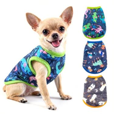 Imagem de ZINGTERRA 3 peças de suéter para cães pequenos, roupas para animais de estimação, suéteres chihuahua, pijamas para cães, xícara de chá, roupas para filhotes de Yorkie XXS, suéter de gato de estimação