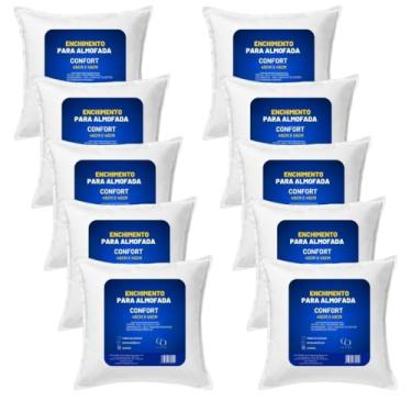 Imagem de Almofadas Decorativas Para Sofá Cheias Kit 2 4 6 10 Unidades Fibra Siliconada Tamanho 45x45(10)