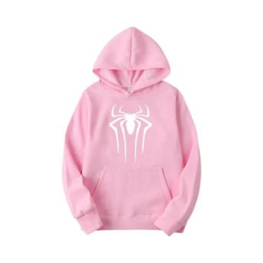 Imagem de Moletom Casual Com Estampa De Aranha Em Cores Sólidas Para Homens E Mu