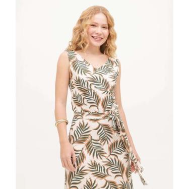 Imagem de Blusa Regata Feminina Estampa Folhas Marisa-15005, Bege, G