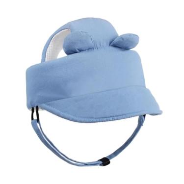 Imagem de KAIYUEMAOYI Capacete Infantil, Chapéu, Estrutura Acolchoada, Respirável, Protege a Cabeça Do Bebê, Material Flexível, Fivela Ajustável, Proteção Contra Quedas, Ta, azul, Tamanho real