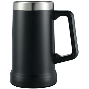 Imagem de Caneca Termica de Cerveja Aço Inox 700ml (Preto)