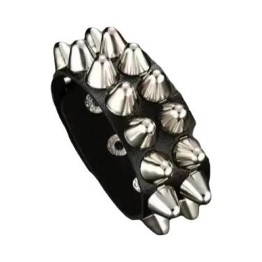 Imagem de Pulseira De Couro Estilo Punk Para Banda De Rock, Braceletes De Motoci