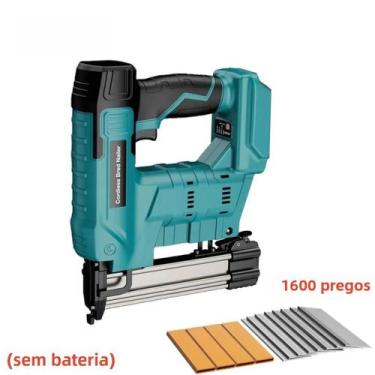 Imagem de Pistola De Grampos Elétrica Sem Fio Makita 18V Para Marcenaria DIY Com