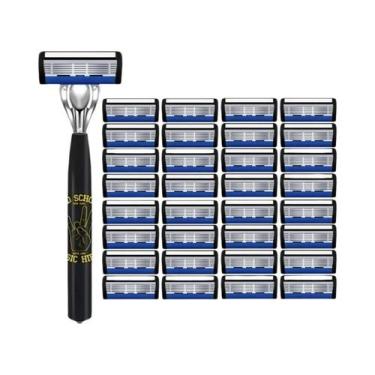 Imagem de Aparelho De Barbear Manual Masculino De Aço Inoxidável Com 6 Camadas, 