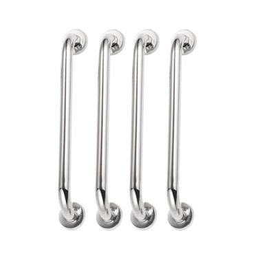 Imagem de Barra Alça Corrimão de Apoio Inox Banheiro Idoso 60cm 40cm Não Enferruja Segurança Para Sua Família, Durable Inox Material Resists Humidity in Brazilian Bathrooms(4 Barras de 40CM)