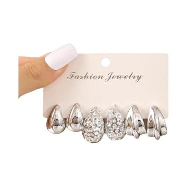 Imagem de Brincos Elegantes Em Forma De Gota d'Água Para Mulheres, Estilo Irregu