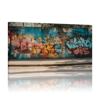 Imagem de Obra de arte grande, mural de arte de parede de grafite, pôster de grafite Banksy, impressão de grafite, arte de grafite para paredes - (25 x 50 cm) sem moldura 10 x 20 polegadas