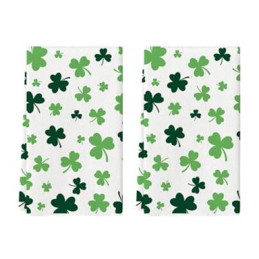 Imagem de Artoid Mode Toalha de prato bege trevo trevo dia de São Patrício, 45 x 66 cm, casa de fazenda, férias, primavera, decoração, limpeza, conjunto de 2