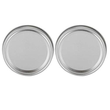 Imagem de Domary Tampas de Vidro para Conservas, Recipiente Redondo para Alimentos, Tampa de Vedação, Acessório Cozinha, 10 Peças Aço Inoxidável, (10 anéis prata 70 mm com portas padrão)