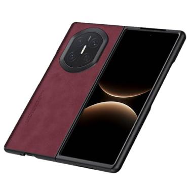 Imagem de LTLMYDAM Capa fosca para Huawei Mate X7, capa de couro para homens e mulheres, capa antidigitais ultrafina e leve, vermelha, X7