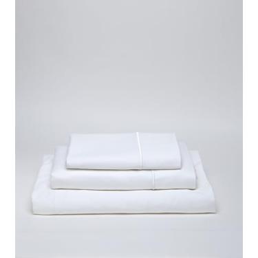 Imagem de THE ART BOX Jogo de lençol Queen 1000 fios de cetim de algodão, conjunto de lençóis de luxo com bolso profundo, roupa de cama ultramacia de qualidade hoteleira, respirável e durável (branco)