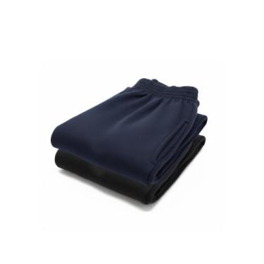 Imagem de Kit 2 Calças de Moletom Azul e Preta com Costura Reforçada e Bolsos La