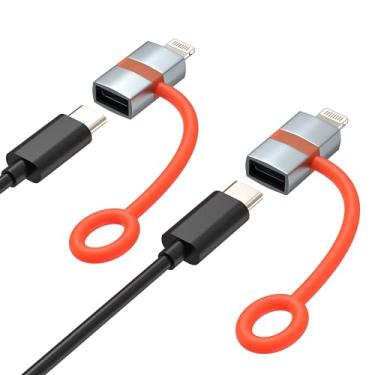 Imagem de HOYULLI Adaptador USB C fêmea para Lightning macho (pacote com 2) para iPhone 14 13 12 13 12 Pro Max Lighting tipo C adaptador conversor de cabo carregador conector de carregamento para iPad tipo cabo