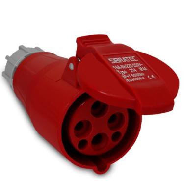 Imagem de Plugue Tomada Industrial Pendente 214 3P+T 380V 16A Vermelho - Sibrate
