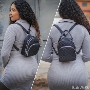 Imagem de Bolsa Mochila Feminina Pequena Transversal Mão Vários bolsos Resistent