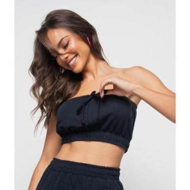 Imagem de Cropped Salvatore Fashion Tomara Que Caia Malha Comfort Feminino-Feminino