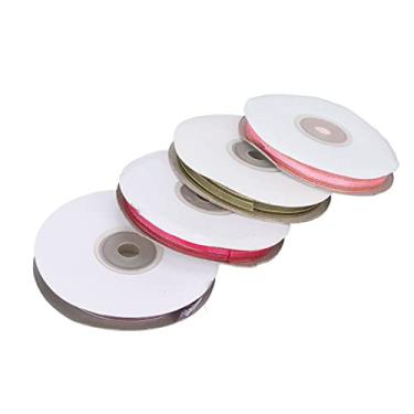 Imagem de SIWOTED 4 unidades de fita de chiffon transparente de poliéster que não desbota fitas de cetim de casamento para caixas de presente 9 mm