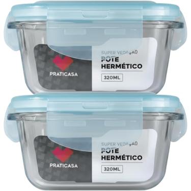 Imagem de Conjunto 2 Potes de Vidro Herméticos 320ml