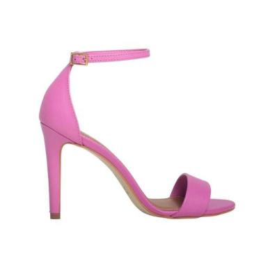 Imagem de Sandália Feminina Salto Alto Fino Dayane Magalhães Rosa, Hot pink, 36