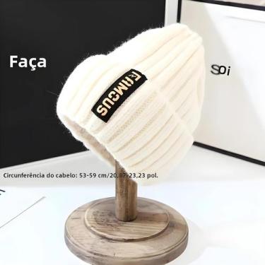 Imagem de Gorro De Tricô Feminino Elegante, Respirável E Elástico, De Acrílico, 