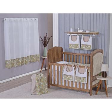 Imagem de Enxoval Bebe Kit Berço Americano Cortina Algodão Menino
