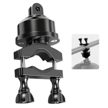 Imagem de Mechrig Suporte de guidão de alumínio para GoPro, Insta360, DJI Osmo, Akaso & Fill Light.Suporte de câmera rotativa de 360° com reforço lateral e antirreverso para motocicletas e bicicletas 63170