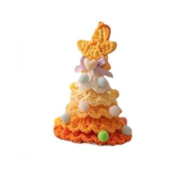 Imagem de Pingente colorido de sino de crochê tricotado à mão, lindo chaveiro de árvore de Natal, bolsa, espelho de carro, enfeite para pendurar na porta, presentes de decoração de festa festiva. (6)