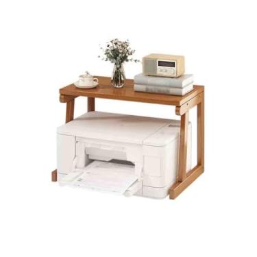 Imagem de Rack de armazenamento de escritório para escritório, suporte de impressora multicamadas, multifuncional, mesa de impressora (marrom)