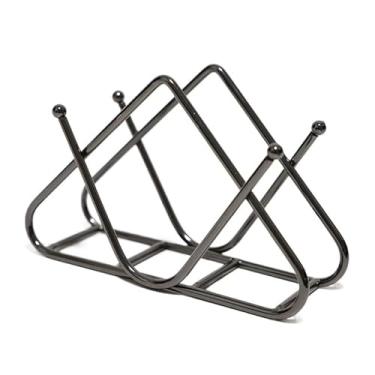 Imagem de Capa de caixa de lenços suporte de toalha de papel de ferro forjado nórdico restaurante hotel café metal desktop toalha de papel placa de assento prateleira de armazenamento de papel clipe de toalha