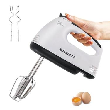 Imagem de Batedeira Portátil, Batedeira de Mão Elétricade Cozinhade Mixer, Batedeira de Alimentos Eletrico de Bolo Mão 110v, Dupla Haste Multivelocidade Batedor de Ovos