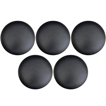 Imagem de Kit 05 Assentos Redondo Banqueta Cadeira Estofados Poltronas H02 Corino Preto 25 cm - Lyam Decor