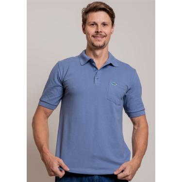 Imagem de Camisa Pau a Pique Polo Piquet Azul Jeans