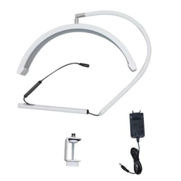 Imagem de GLOGLOW Lâmpada HD-P3 Lâmpada LED Half Moon Beauty de 16 Polegadas, Ajustável de 20-37 Polegadas, Temperatura de Cor 3000K-6500K, de Liga de Alumínio de 20W para Extensões de Cílios, Arte Em Unhas,