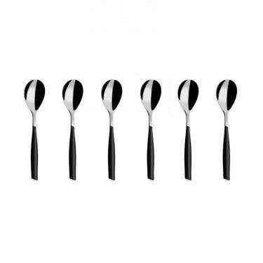 Imagem de Colher Para Café 13cm Inox 6 Peças Preto Glamour Bugatti