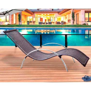 Imagem de Kit 3 Espreguiçadeiras Alumínio Fibra Sintética Tabaco