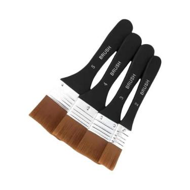 Imagem de Pincéis De Pintura Planos Brilhantes Sortidos (1/3/4 Peças) Com Cabo D