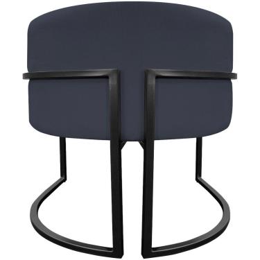 Imagem de Kit 2 Poltronas Luna Suede Cores Base De Ferro Preta - Preto, Suede