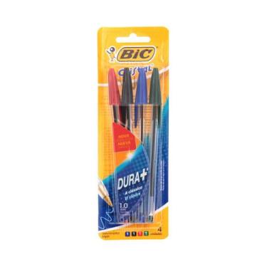 Imagem de Caneta Esferográfica Bic Cristal 1.0mm Colors com 4 Unidades, UNICA, U