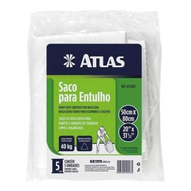 Imagem de Saco Ráfia p/ Entulho 40kg Atlas 5 Unid Alta Resistência