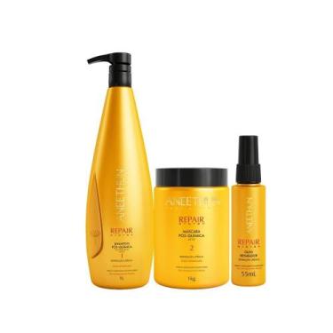Imagem de Kit Pós-Química Repair System Completo  Shampoo 1L + Máscara 1Kg + Óle