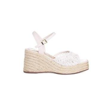 Imagem de Sandália Anabela Loucos E Santos Salto Alto Off White-Feminino