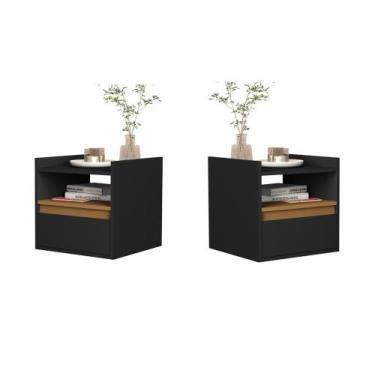 Imagem de Kit 2 Mesas Cabeceira Suspensa Porta Medina Plus Cores - Comprar Móvei