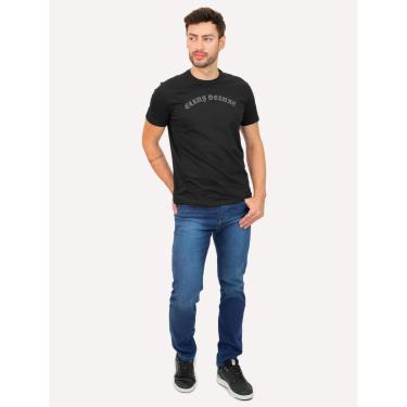 Imagem de Camiseta Ellus Masculina Cotton Fine Deluxe Gothic Classic Preta-Masculino