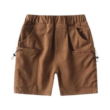 Imagem de Shorts De Algodão Marrom Para Meninos De 2 a 8 Anos, Shorts Casuais So