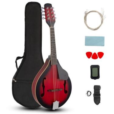 Imagem de Kit de Mandolim Ktaxon Estilo A 8 Cordas Mogno Vermelho