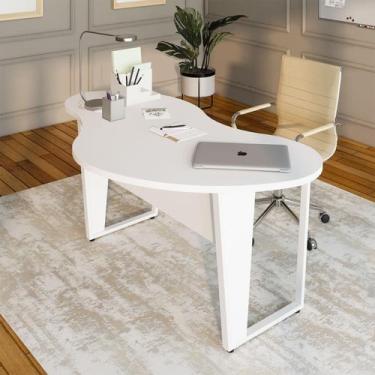 Imagem de Mesa Orgânica Linear 173cm x 94cm com Pés Metal para Escritório F5 Off